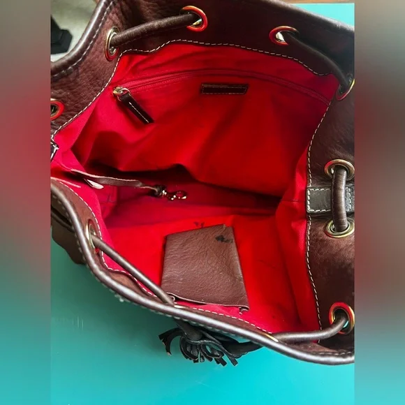 🧡Dooney & Bourke Pebbled Cowhide LEATHER DRAWSTRING purse shoulder bag Vintage! - Picture 13 of 13